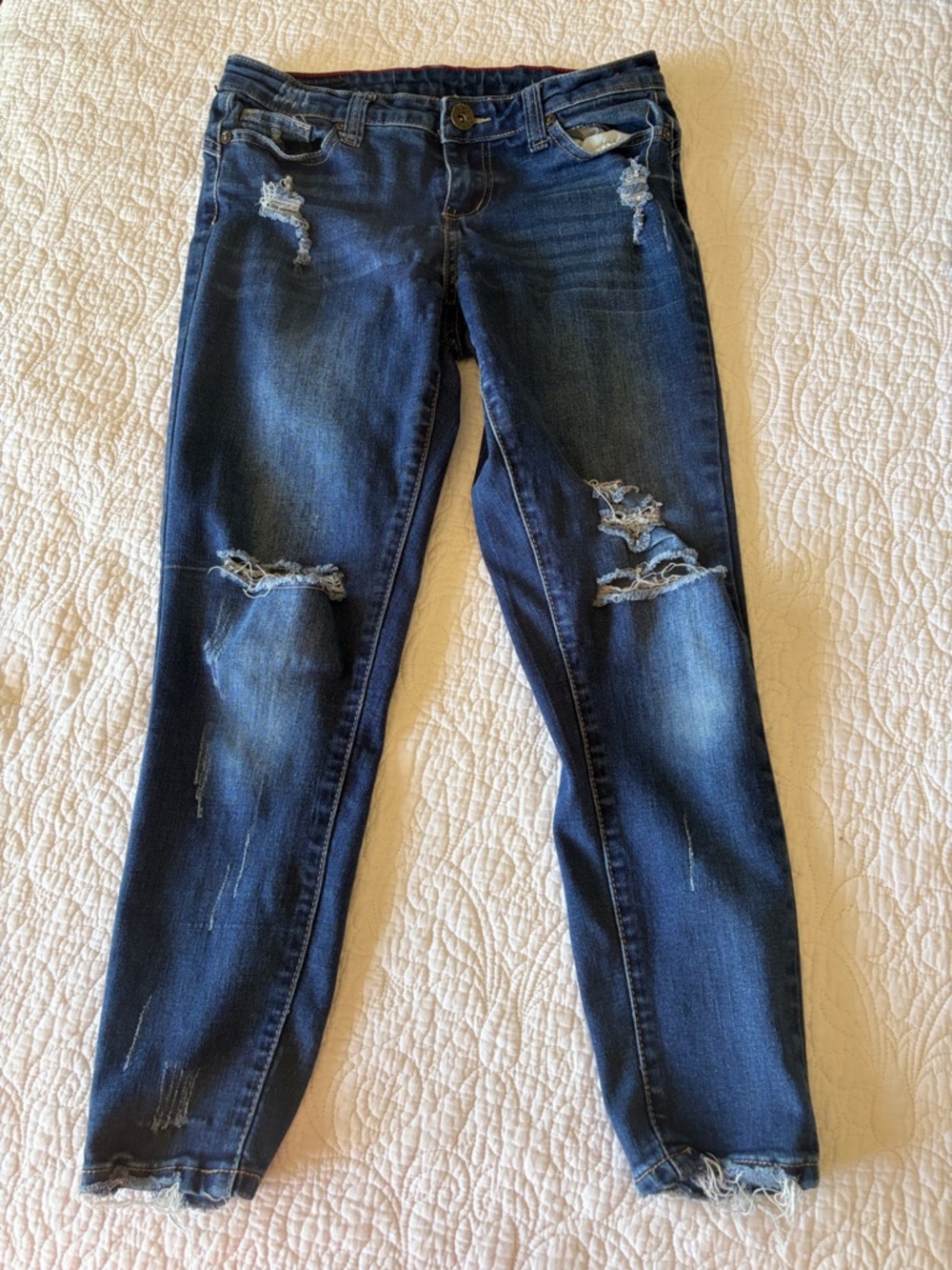 GOGO Dark Blue Ripped Skinny Jeans